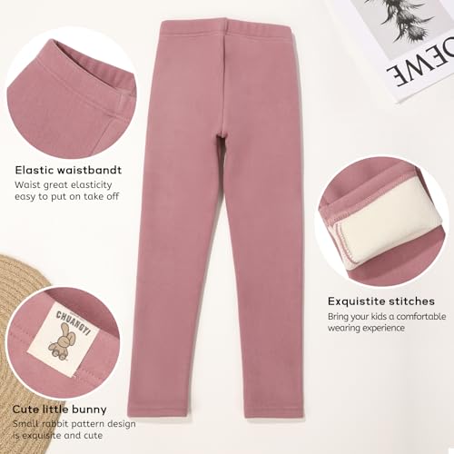 6 Pack Girls Winter Fleece Lined Leggings Girls Warm Pants Kids Basic Solid Pants Toddler Stretchy Thick Tights4