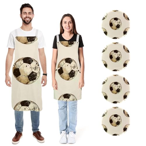 Tabliers de cuisine de football en lot de 2 pour cuisiner en duo