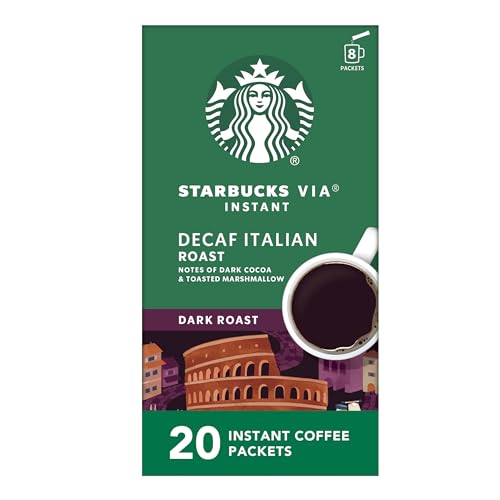 Starbucks VIA Instant Coffee, Dark Roast Coffee, Decaf Italian Roast, Arabica Beans, Single-Serve, 1 Box (20 Packets) - image 1