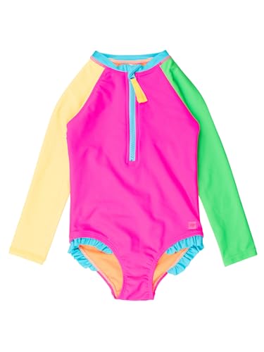 RuffleButts® Girls One Piece Rash Guard Baby Swimsuit UPF 50+ Sun Protection