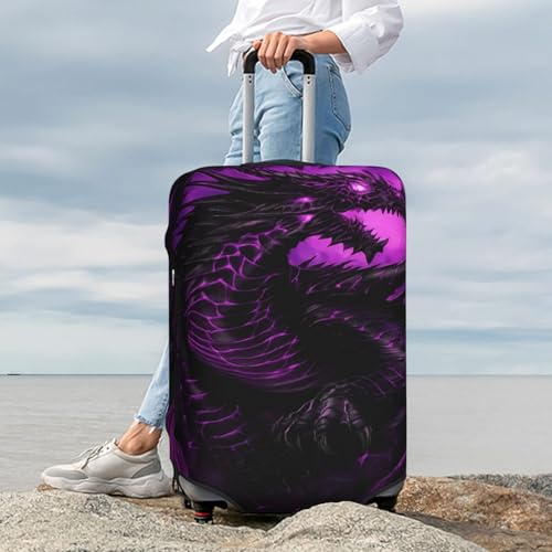 Purple Dragon Suitcase Cover Fashion Luggage Covers Anti-Scratch Elastic Lightweight Protector For Travel Outdoor Medium4