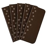 Lovesole 階段マット 滑り止め 蛍光 5枚/15枚 洗える 足跡 防音 キズ防止 折り曲げ付き 年配 子供 ペット 四季通用 丸洗える 階段クッション 55*22*4cm (15枚入, ブラウン)