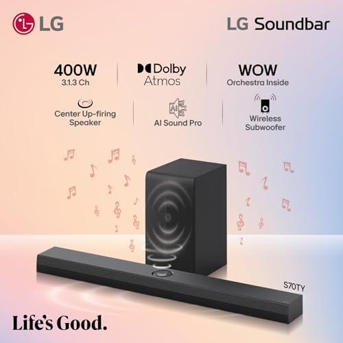 Image of LG S70TY 3.1.1-Channel QNED TV Matching Soundbar, Dolby Atmos, Wow Orchestra, Rear Speaker Ready, Wireless Subwoofer