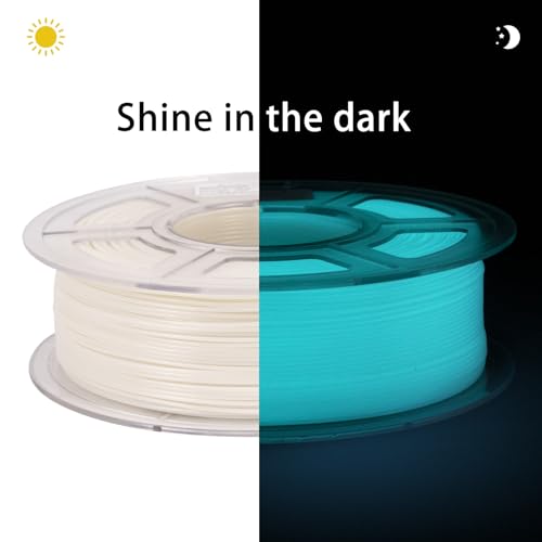 Image of iSANMATE 3D Printer Filament, PLA Filament Glow in The Dark Bluish Green, 1.75mm 3D Printing Filament, Dimensional Accuracy + /- 0.03 mm, 1 kg Spool