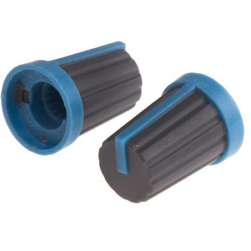 Potentiometer Knob Body: Grey Dia. 13mm with a Blue Indicator 6mm Shaft, Pack of 1, MFR: 4675888