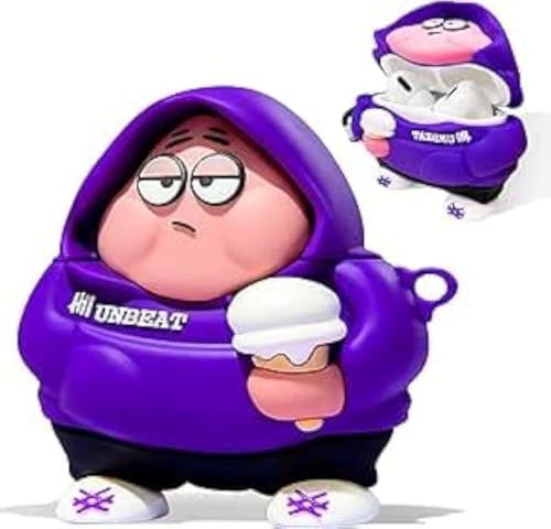 Image of Meyaar Silicone Case for Apple Airpods Pro 3 (2025) Cute Design for Airpods Pro 3 with Keychain Shockproof Protective Case Cover (Unbeat (Purple))