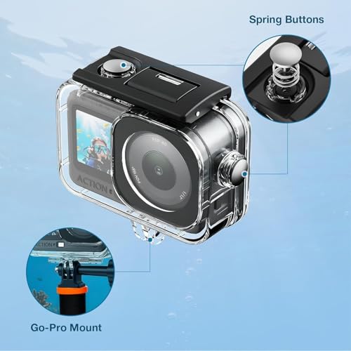 Image of ADOFYS Action 6 Waterproof Case for DJI Osmo Action 6 Camera, with Anti-Fog Underwater Housing Shell Cage Supports 60M /196FT Deep Diving Scuba Snorkeling Swimming with Quick Release Screw.