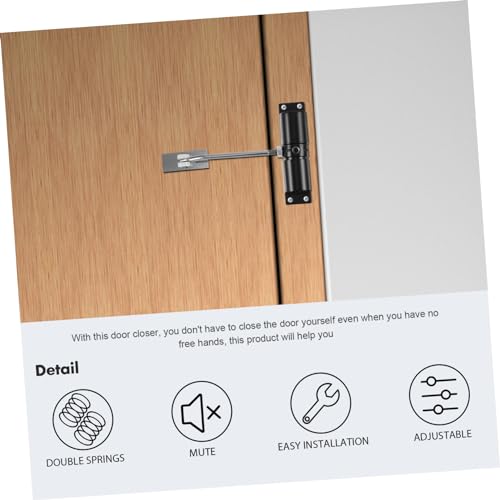 Cierre de puerta automático de resorte ajustable duradero para puertas de casa sin herramientas 8