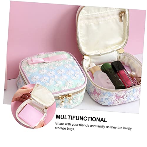 GLSTOY Bolsa de higiene de fio com espinho, 2 peças, com zíper, para mulheres, bolsa de armazenament