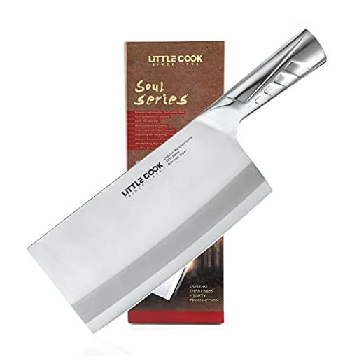 Meat cleaver, Little Cook 8 inch cleaver knife, Stainless steel butcher knife, Vegetable knife for Home Kitchen and Restaurant