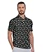 SWISSWELL Golf Polo Shirts for Men Summer Print Moisture Wicking Performance T Shirts for Men with Collared Sport BlackL