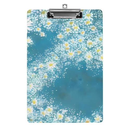 Porte-bloc en métal acrylique marguerites 31,8x21,6 cm pour enfants