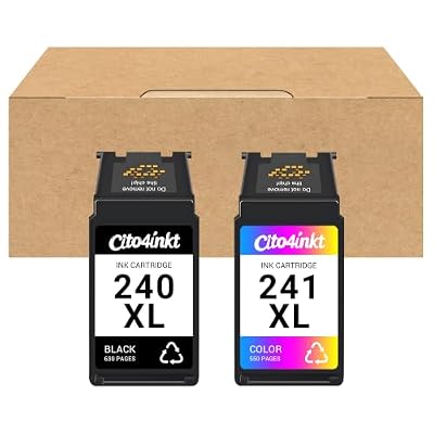 Cito4inkt PG-240 XL/CL-241 XL Replacement for Canon 240XL 241XL Combo Pack Compatible for PIXMA TMG3600 MG3620 TS5120 MG3520 MX472 TS5100 MG3220 MG2120 MX512 Printer (Black Color,2-Pack)
