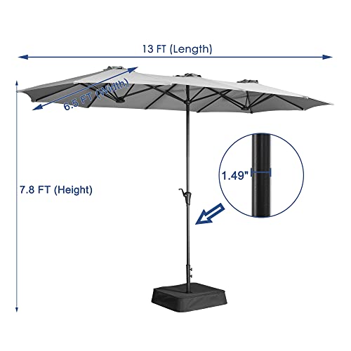 Superjare 13 Ft Outdoor Patio Umbrella And Patio Umbrella Cover With Rod For 7 To 11 Ft Umbrellas & 15 Ft Double-Sided Umbrellas #TOP7