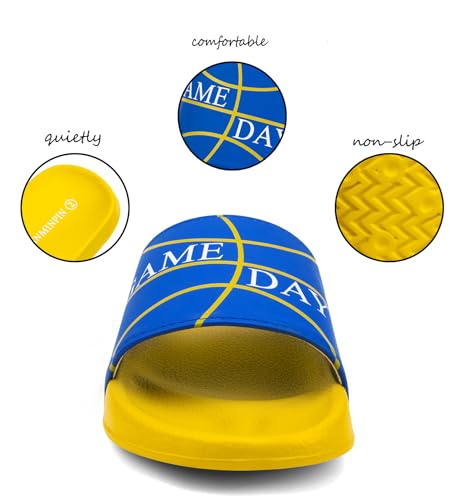 Image of INMINPIN Kids Boys Girls Ball Sprots Slides Sandals Ultra Comfortable Beach Pool Shower Shoes House Slide Indoor Outdoor for Sports Fan