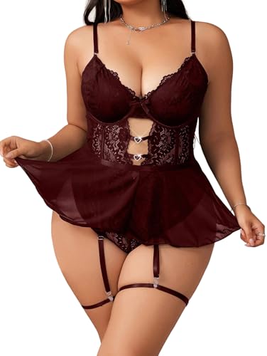 Image of Lace Garter Lingerie Set Underwire Push Up Lingerie Set Stockings