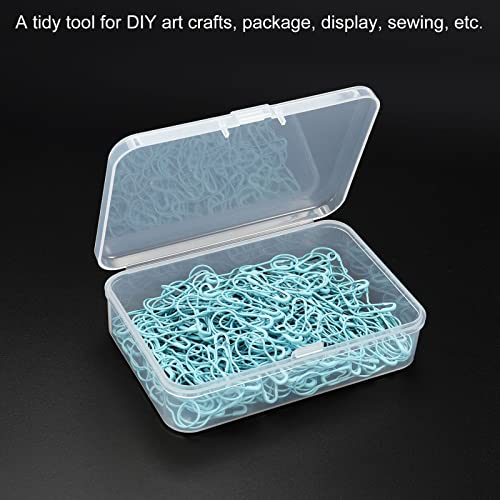 Image of PATIKIL Clear Storage Container with Hinged Lid 95x65x25mm, 4 Pack Plastic Rectangular Box for Beads Art Craft