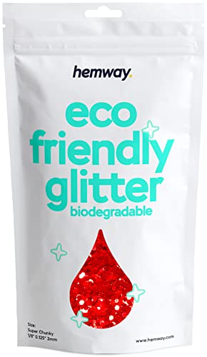 Eco Friendly Biodegradable Glitter, Red, Super Chunky (1/8" 0.125" 3mm)