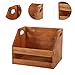 Amagogo Wooden Record Crate Magazines Desktop Organizer Rustic Box Vinyl Organizer Books Snacks Toys Storage Crate for Office Home