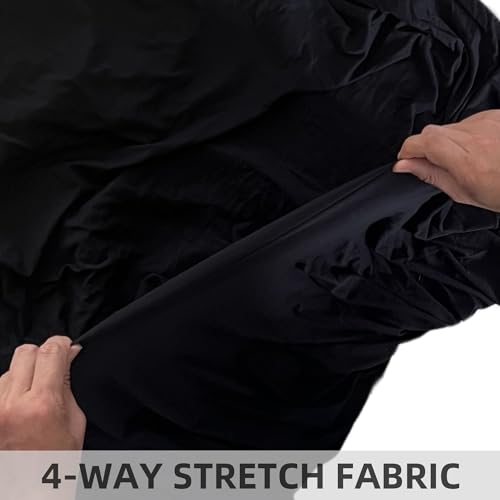 Lina & Lily Non-see-through Premium Jersey Maxi Hijab Head Scarf Wrap for Muslim Women (Black) - Thumbnail 4