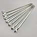 DELIGHTBOX UPI New Long Stainless Steel, Barbecue, BBQ, Shish Kebab Kabob Skewers, Ring-Tip Handle, 1 Dozen, 12