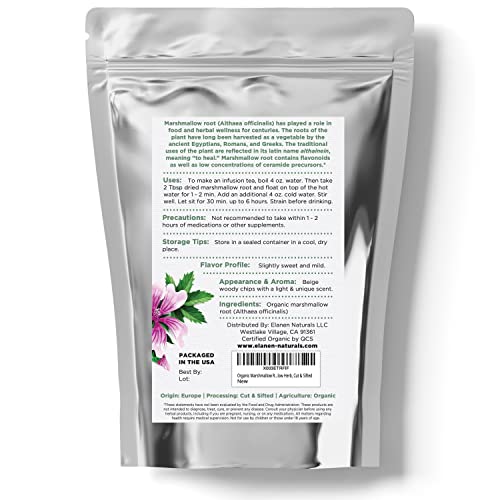 Organic Marshmallow Root Herb 4 Oz. (113G), Usda Certified Organic Marshmallow Root Bulk, Marshmellow Root, Althaea Officinalis, Marshamallow Root, Marshmellow Root Tea, Althea Herb, Cut & Sifted #TOP3