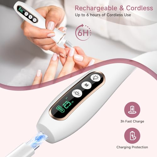 Kit profissional de manicure e pedicure, conjunto de lixa de unha elétrica sem fio, furadeira de unh