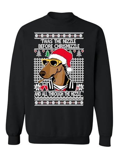 ALLNTRENDS TWAS The Nizzle Before Chrismizzle Ugly Christmas Sweater Adult Sweatshirt