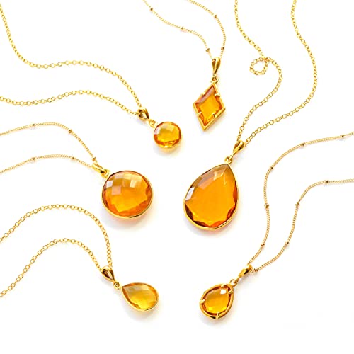Citrine Necklace, November Birthstone 