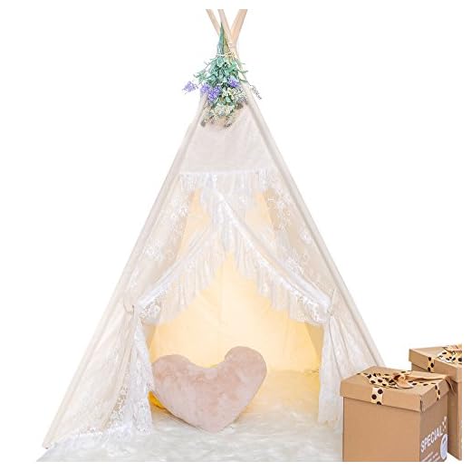 little dove Floral Classic Ivory Kids Teepee Kids Play Tent Childrens Play House Tipi Kids Room Decor