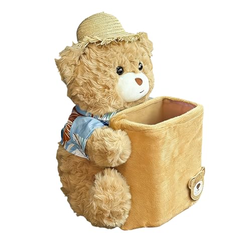 Poubelle en peluche ours 2-en-1 et distributeur de mouchoirs voiture pour SUV et camion