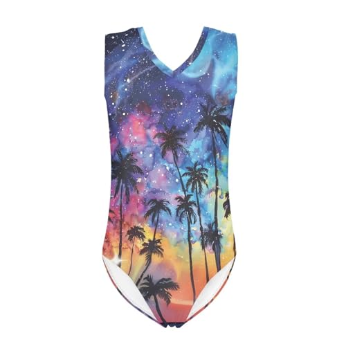Image of One Piece Swimsuit Girls Kids Bathing Suit V Neck Wide Shoulder Strap Toddler Beach Swimwear for 3-14 Years