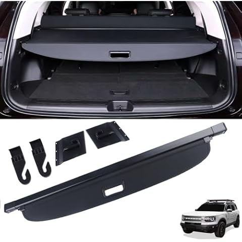 MUCO New Cargo Cover for Ford Bronco sport 2021 2022 2023 2024 2025 Retractable Black Rear Trunk Shade Luggage Security Cover-Retractable Trunk Cover Cover