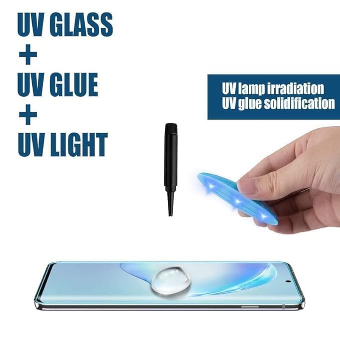 Image of UV Premium HD+ Tempered Glass For Vivo V40 / V40 Pro (6.78 Inch, Pack of 1) Full Adhesive Curved Glass 100% Fingerprint Working with installation kit