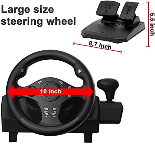 Doyo Game Racing Wheel With Pedals, 270° Steering Wheels Pc With Vibration Feedback thumb #1
