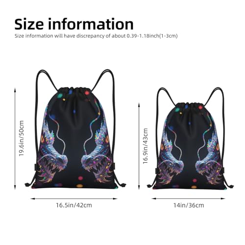 Dragons Colorful Drawstring Bag Gym Sack Dance Yoga Bag2
