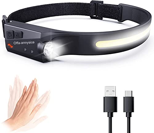 Offa-Annysice Led Headlamp Rechargeable,Head Lamp To Wear,Hard Hat Light,Headlamp Flashlight,Head Light Band,Headlights For Head,Led Headband,Headlamps For Adults Outdoor/Camping/Running #TOP7