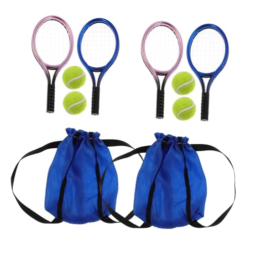 SUPVOX 2juego Mini Raqueta De Tenis Accesorios De Decoración De Raquetas De Tenis Equipo Deportivo Miniatura para Casa De Muñecas para Fotos De Escenario