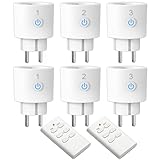 Funksteckdosen mit Fernbedienung ANTELA 16A 3680W,30M Reichweite, Geeignet für Innenräume,6+2