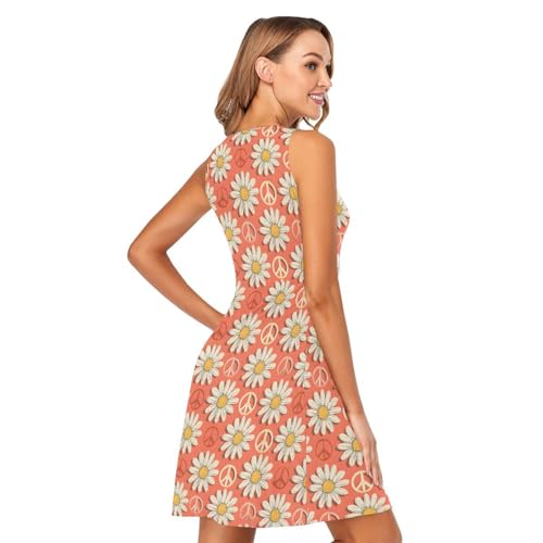Image of ALAZA Women's Summer Dress Sun Dress Sleeveless with Pockets