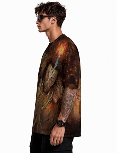 Image of STAND OUT All Over Printed Shiva, Krishna, Hanuman, Kali, Ram and Ravana, Ramayan, Bagavath Githa, Buddha Religious, Spiritual, Hindu Gods T-Shirts