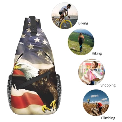 Bolso cruzado para hombre tipo bandolera con bandera americana miniatura 6