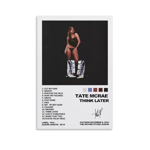 Tate Poster McRae Music Vintage Singer Album Cover Music Posters for Room Aesthetic Canvas Wall Art Bedroom Decor12x18inch(30x45cm)