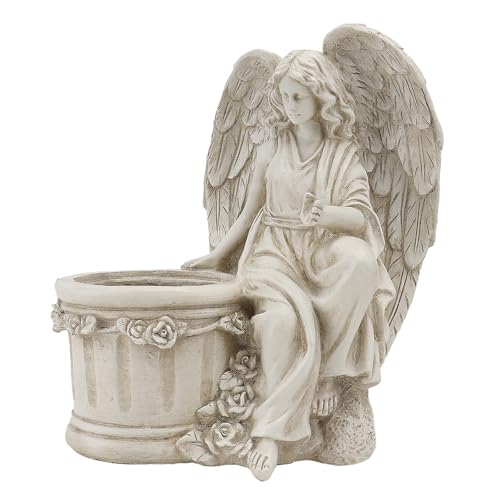 Style européen en résine beige pot de fleurs ange robuste - 2