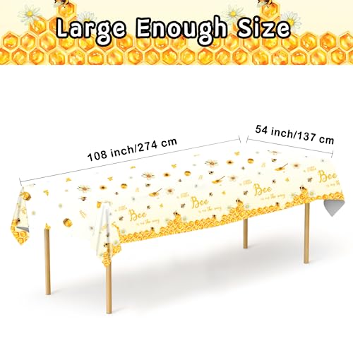 Racenaf 01 3Pcs Bee Tablecloth Bee Baby Shower Decorations thumb #1