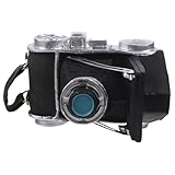 Amosfun Vintage Resin Camera Ornament, Retro Camera Figurine Keepsake Colletible, Miniature Photo Shooting Figurines, Movie Night Themd Party Cake Decoration (13x10cm)