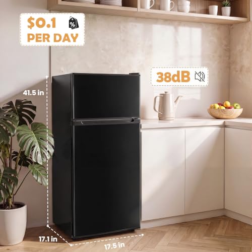 Image of Manastin 4.5 Cu.Ft 2-Door Mini Fridge Freezer, 2-Piece Set for Dorm /Office