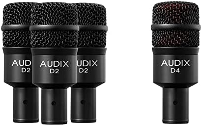 Audix D2 TRIO 3-Piece Drum Microphone Package with DVICE Clamps & D4 Professional Dynamic Instrument Microphone