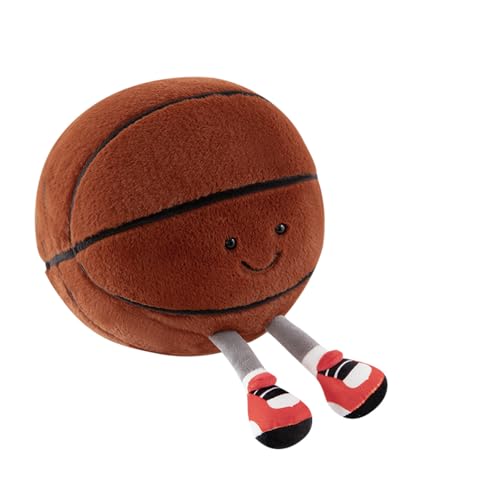 XIZHI 13.7' Cute Football Plush Toys Soft Stuffed Sport Throw Pillow Plush Ball Gift for Kids Birthday and Christmas Decoration (Basketball)