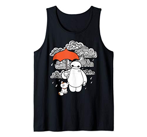 Disney Big Hero 6 Baymax Patterned Rain Clouds Portrait Tank Top